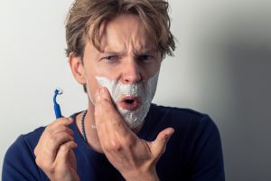 man shaving