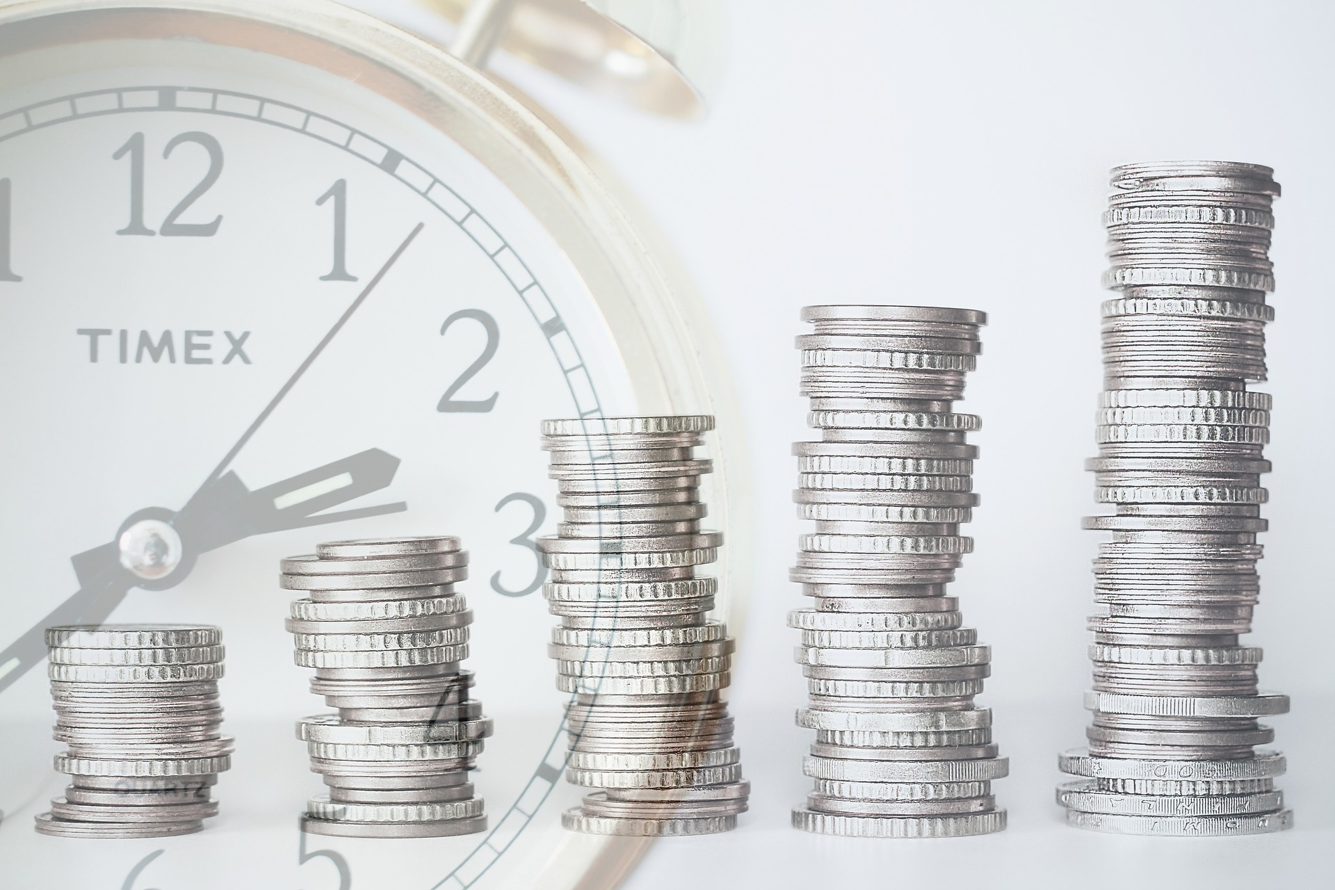 currency coins stacked from left to right